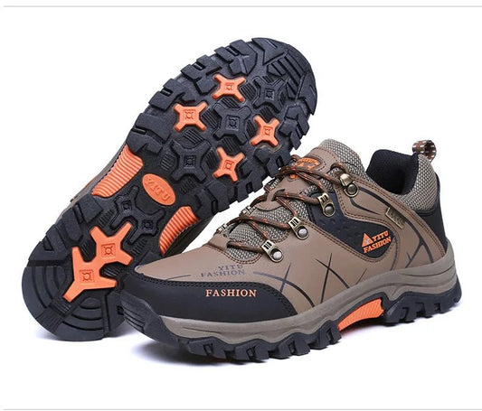Mandotos International men's winter snow boots, waterproof leather, outdoor hiking and work shoes, size 39-47, super warm and durable