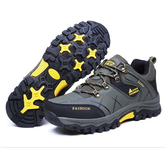 Mandotos International men's winter snow boots with waterproof leather, warm lining, outdoor hiking, work shoes, sizes 39-47.