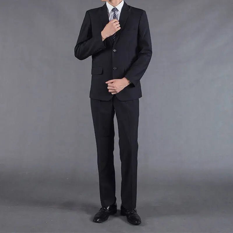Mandotos International men's casual two-piece suit featuring a youthful style, cotton fabric, suitable for spring, summer, and autumn.