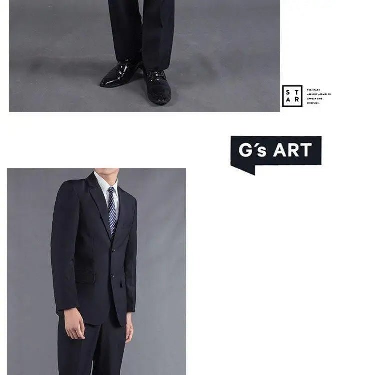 Mandotos International men's casual two-piece suit featuring cotton fabric, youthful style, suitable for spring, summer, and autumn.