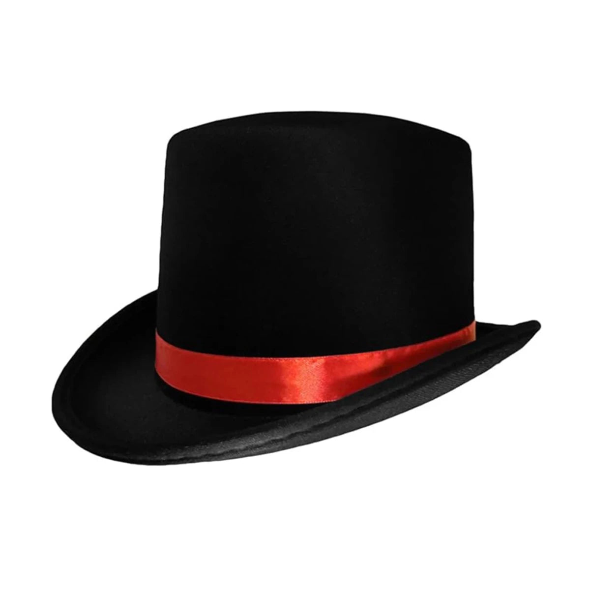 Elegant black top hat for adults by MANDOTOS INTERNATIONAL, perfect for magician costumes or formal costume accessories.