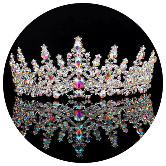 Crystal Elegance Wedding Tiara by MANDOTOS INTERNATIONAL featuring sparkling crystals and intricate silver design for bridal occasion