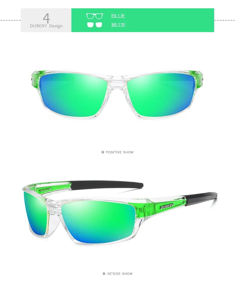 Mandotos International DUBERY 2022 polarized night vision sunglasses for men, sport glasses with sleek black frame and tinted lenses.