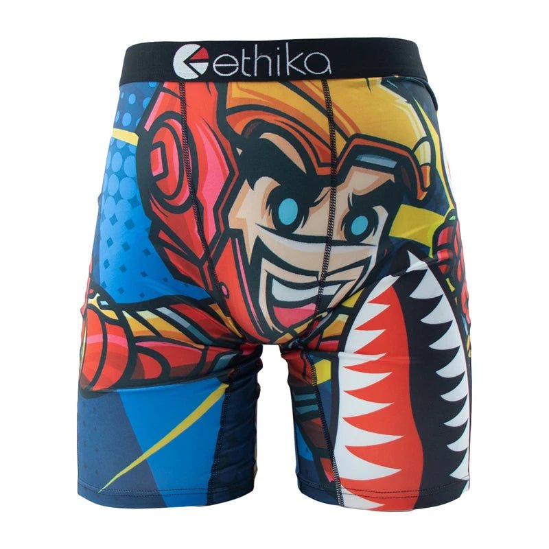 Mandotos International ETHIKA men's plus size boxer briefs, S-3XL, comfortable sexy underwear with a snug fit and vibrant design.