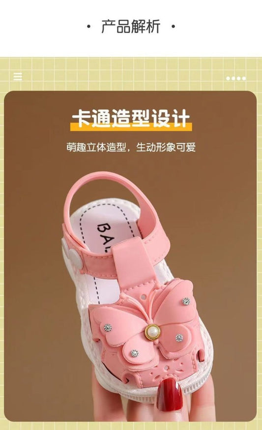 Girls' summer sandals by MANDOTOS INTERNATIONAL, soft sole, non-slip infant baby princess beach shoes, colorful and comfortable.