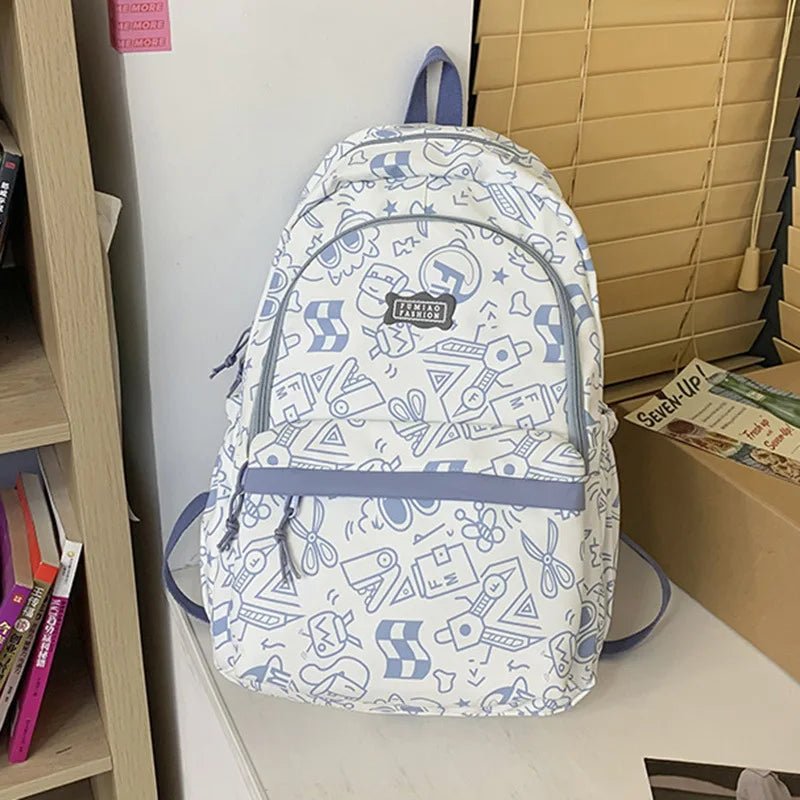 High capacity plaid student backpack by MANDOTOS INTERNATIONAL with cute print, ideal for school and daily use