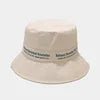 Beige twill cotton summer sun hat with custom silk screen logo, designed for sun protection and casual outdoor wear.