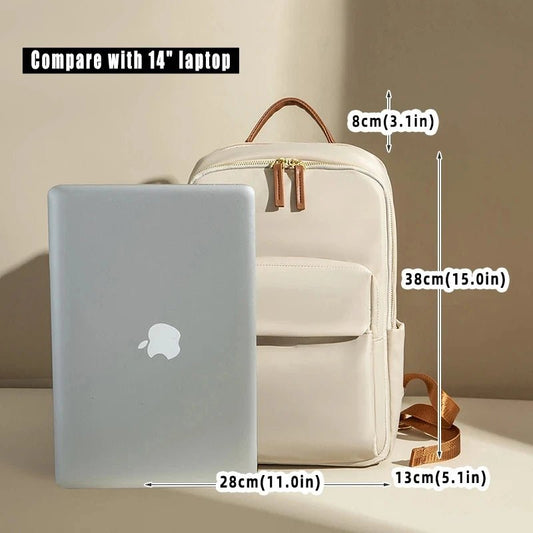 Waterproof laptop backpack by MANDOTOS INTERNATIONAL, designed for business travel with multiple compartments and durable material.
