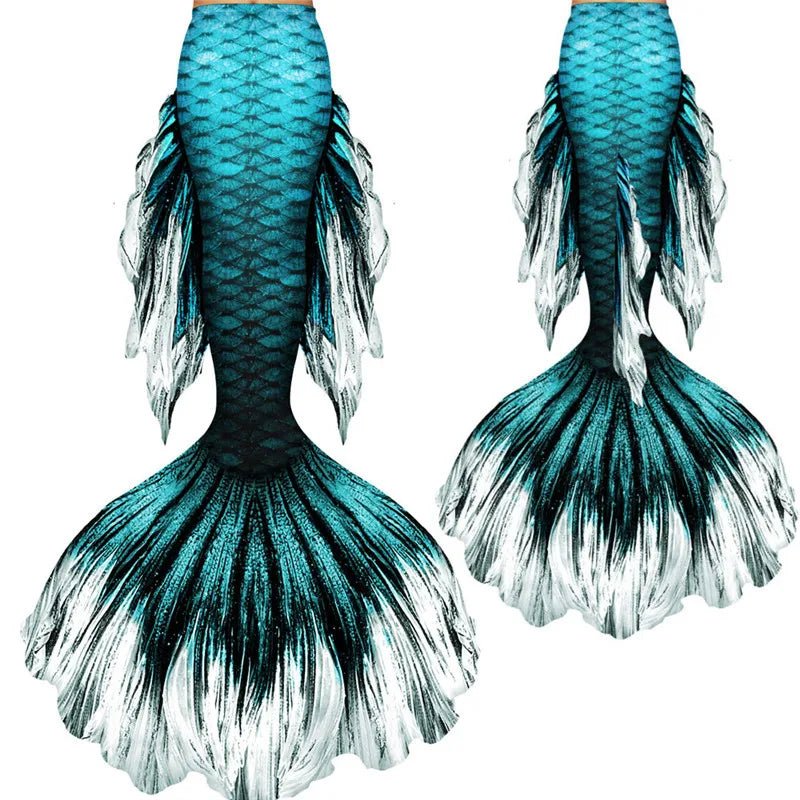 Mandotos International customized mermaid tail bikini set with swim suit, designed for freediving and swimming.