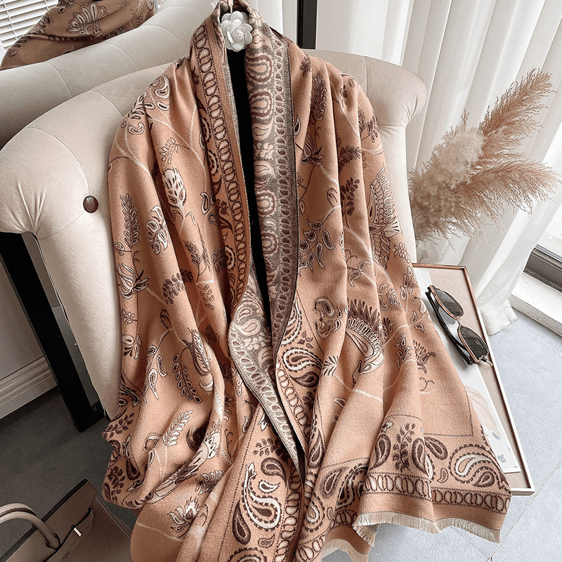 Mandotos International LuxeBreeze UV Scarf, lightweight and breathable fabric, featuring stylish design for sun protection.