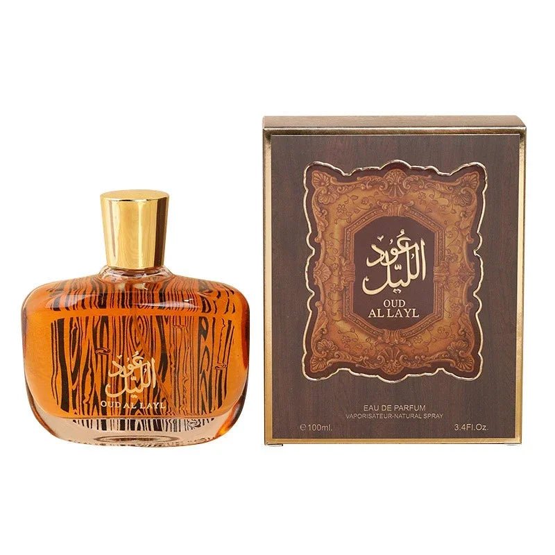 Luxury Arabian Musk Oud and Cedarwood men's Eau De Toilette by MANDOTOS INTERNATIONAL, featuring a sleek bottle with aromatic scent.