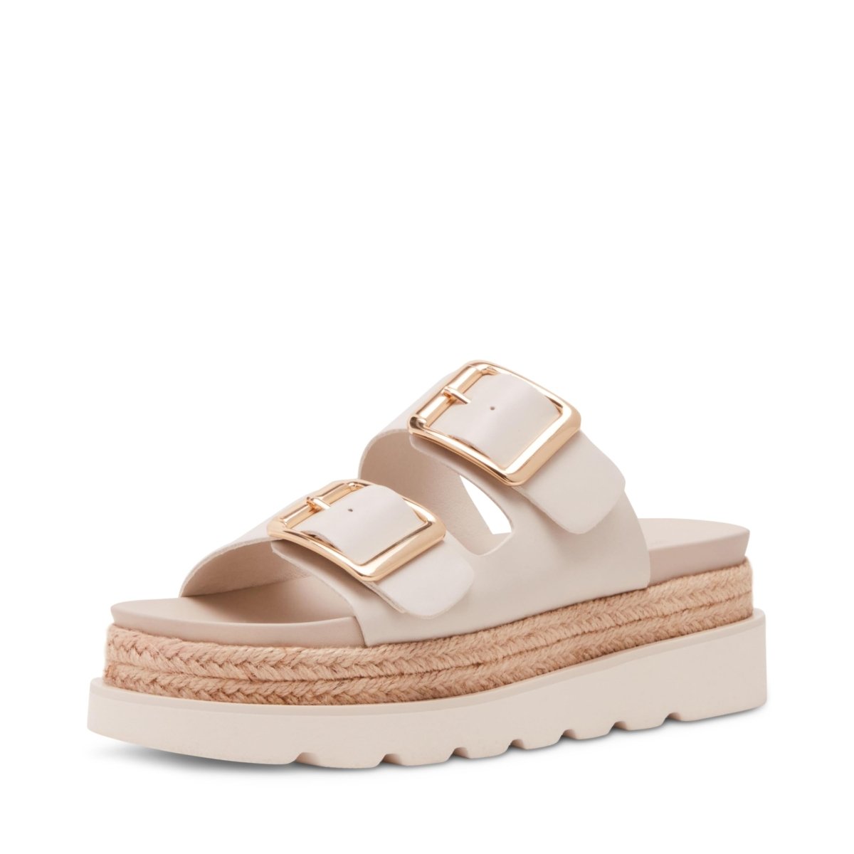 Madden Girl Chic Mythical Flats in Bone color, size 6, by Mandotos International, featuring stylish slip-on design with rounded toes.