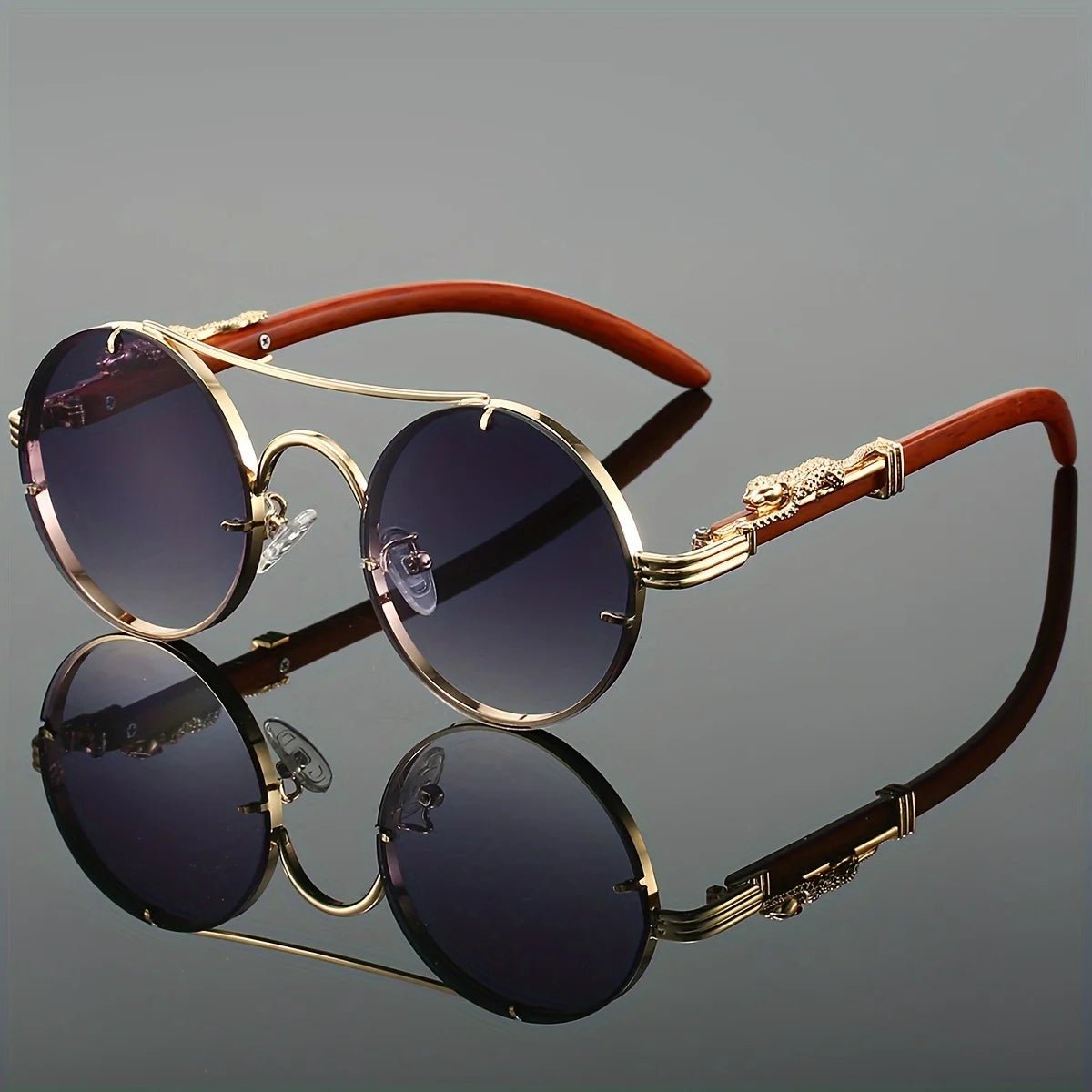 Men's black metal framed fashion sunglasses with TAC lenses, ideal for day and night driving, stylish daily leisure wear.