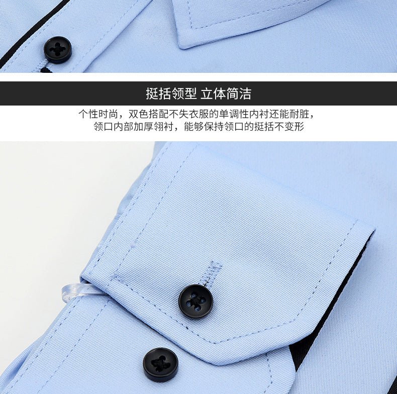 Men's slim-fit printed long-sleeve business shirt by MANDOTOS INTERNATIONAL, featuring a stylish pattern and tailored fit.