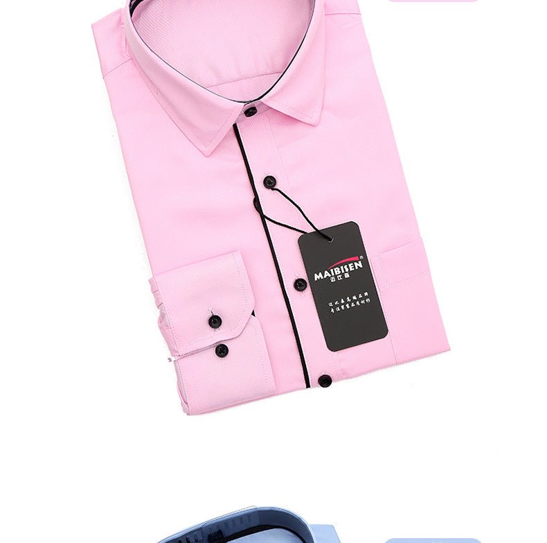 Men's slim-fit business printed long-sleeve shirt by MANDOTOS INTERNATIONAL, featuring a stylish pattern and tailored fit.