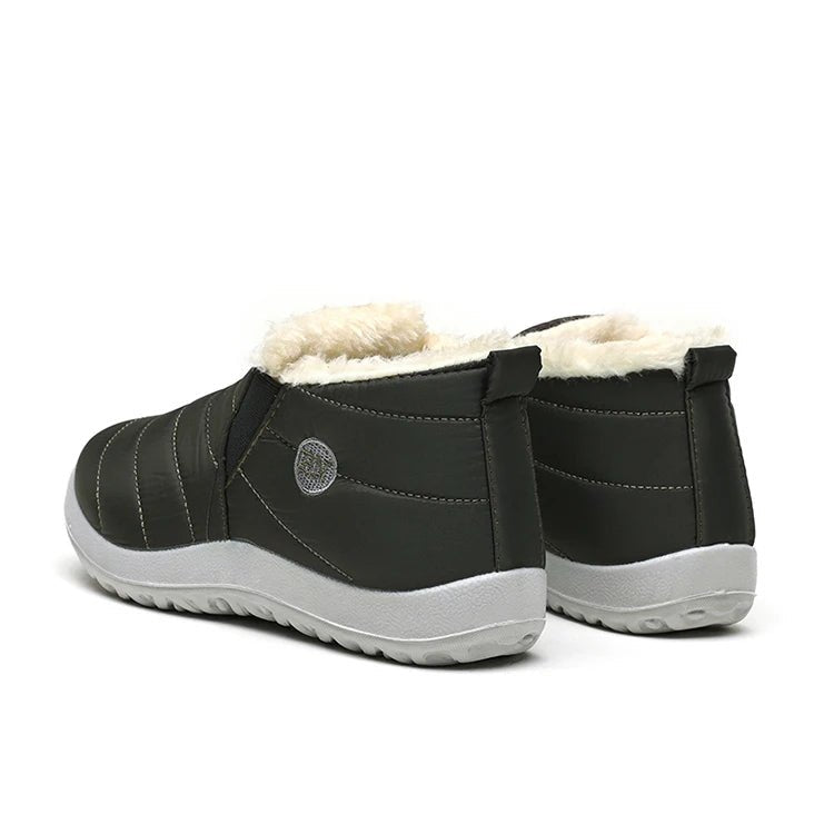 Men's waterproof winter snow boots by Mandotos International, outdoor work shoes, plus size, warm and durable for cold weather.