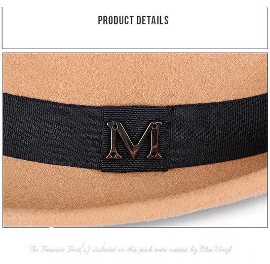 Men's winter felt fedora hat by MANDOTOS INTERNATIONAL, thick warm wool jazz cap with narrow brim, classic gentleman style.