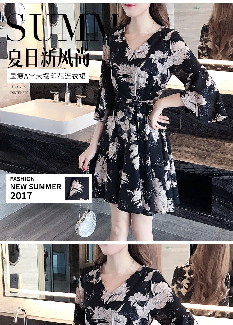 Mandotos International floral summer dress for women, stylish Korean fashion dress with slimming fit, perfect for summer 2019.