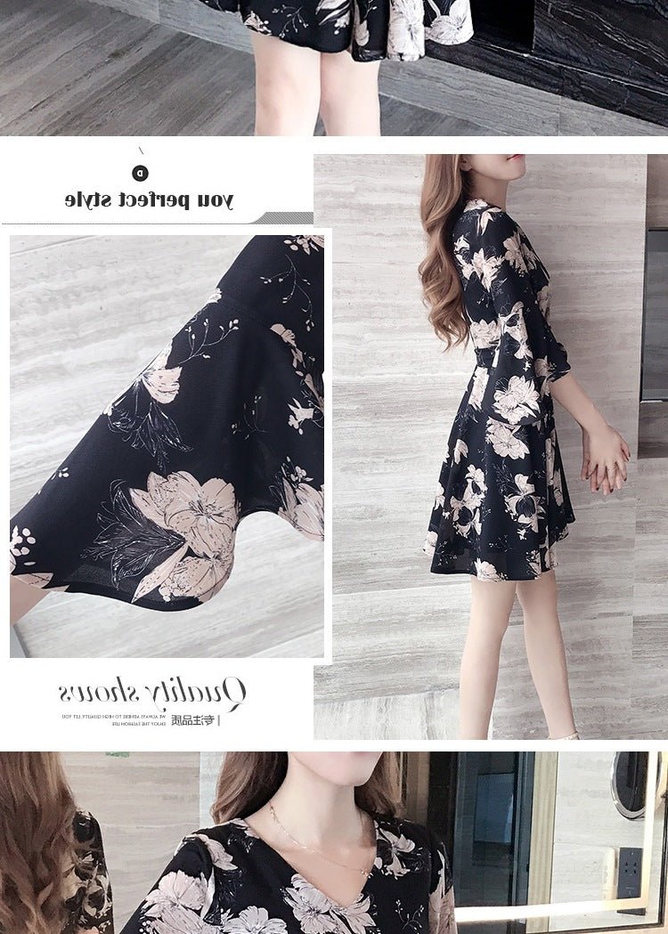 Mandotos International floral summer dress for women, stylish Korean fashion with slimming fit, perfect for summer 2019.