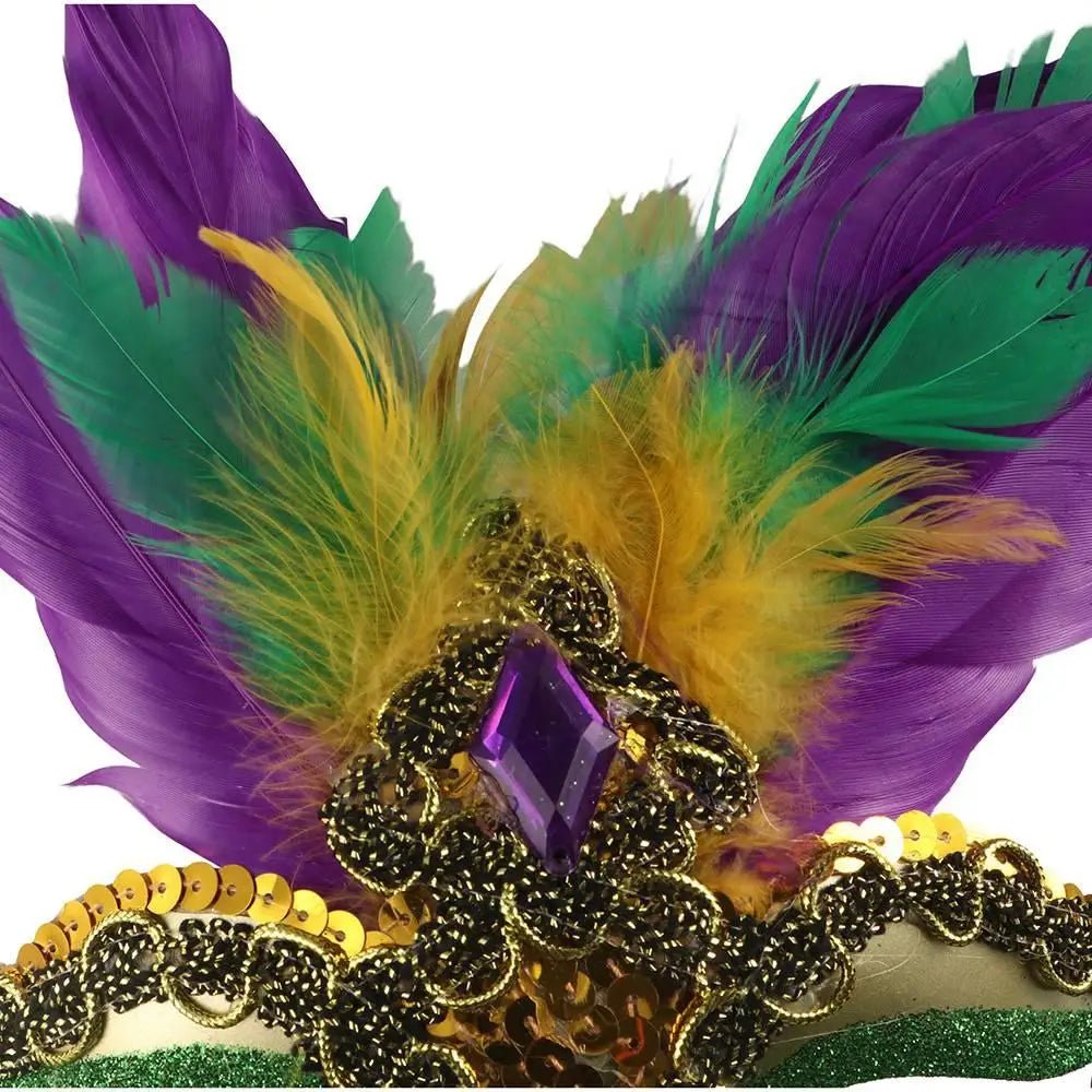 Mandotos International peacock feather masquerade mask with hollow design, plastic carnival mask for nightclub and party events.