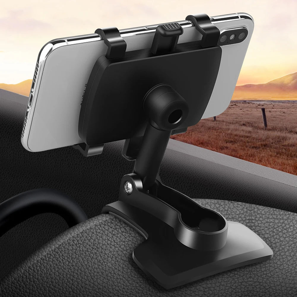 Mandotos portable car holder for iPhone, Samsung, Xiaomi, Redmi, Huawei, rotatable dashboard and rearview mirror mount.