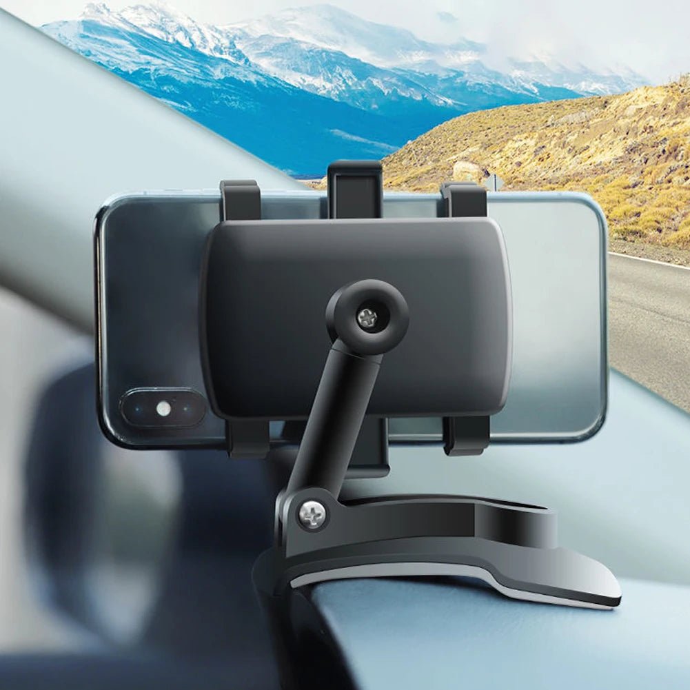 Mandotos International portable car holder, rotatable multifunction mount for iPhone, Samsung, Xiaomi, Redmi, Huawei on dashboard or mirror