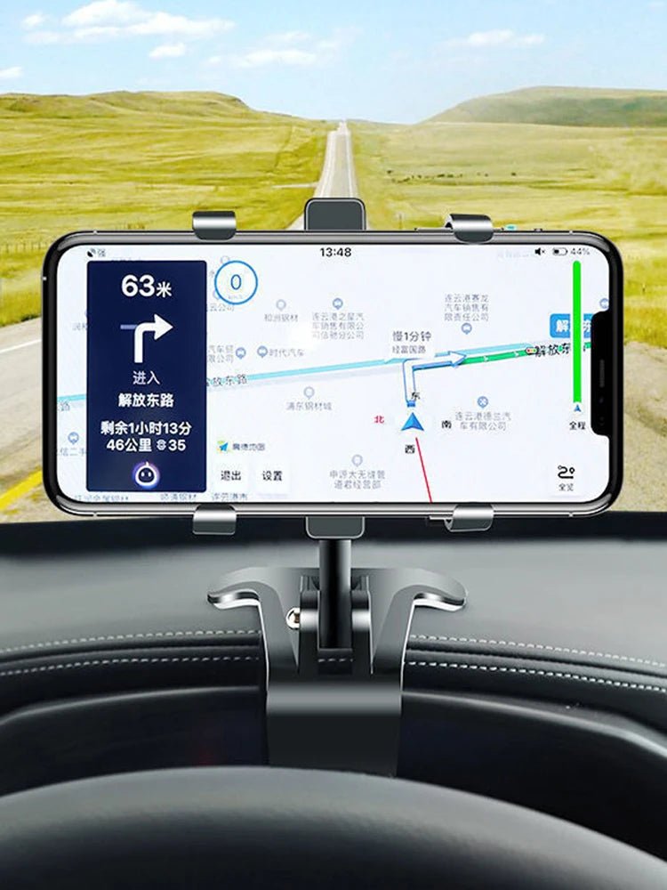 Mandotos international portable car holder, rotatable multifunction mount for iPhone, Samsung, Xiaomi, Redmi, Huawei on dashboard or visor