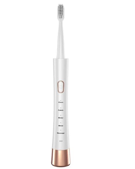 Mandotos International portable electric toothbrush set for adults and kids with rechargeable oral cleaner showing toothbrush heads and handles.