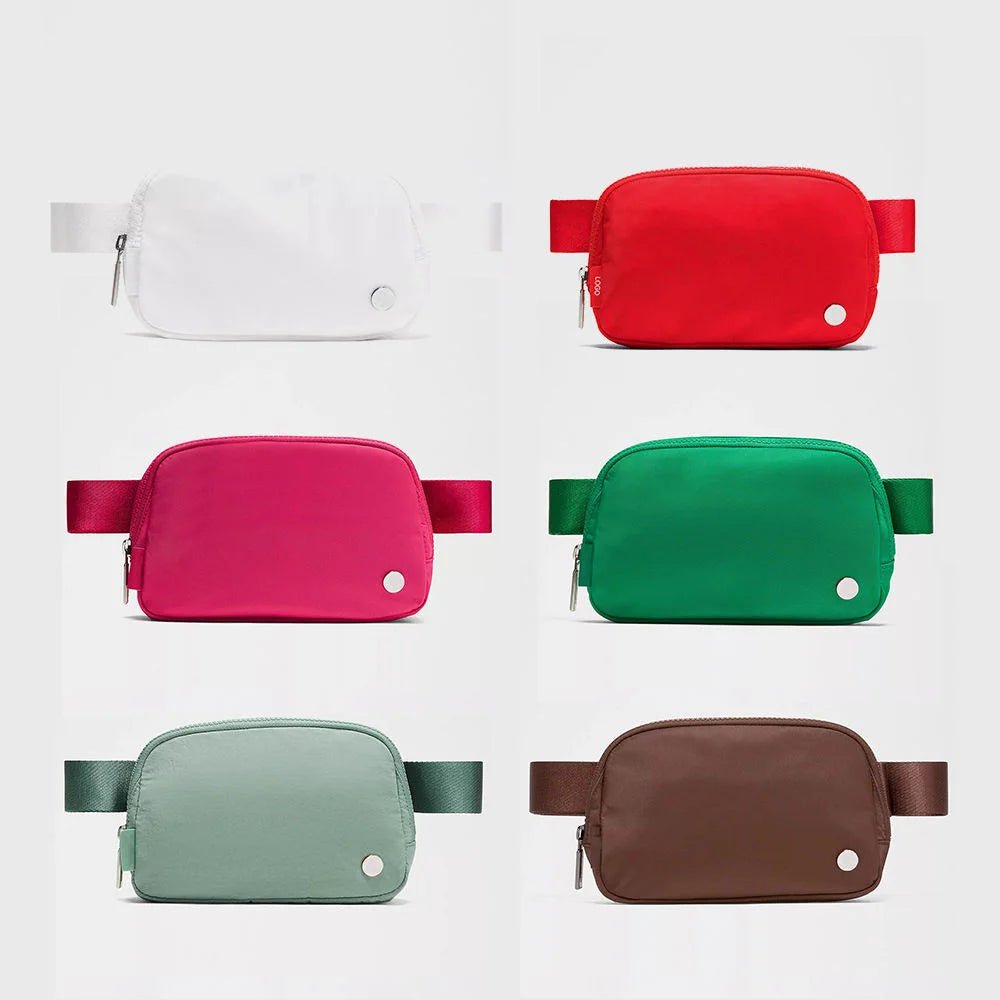 Mandotos International premium lightweight women’s waist bag for running and travel, shown with adjustable strap and compact design.