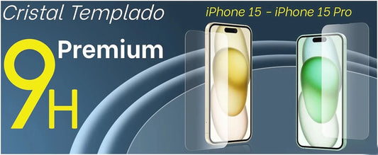 Clear glass screen protector for iPhone 11-17 by MANDOTOS INTERNATIONAL, showing the sleek, transparent film covering the phone screen.
