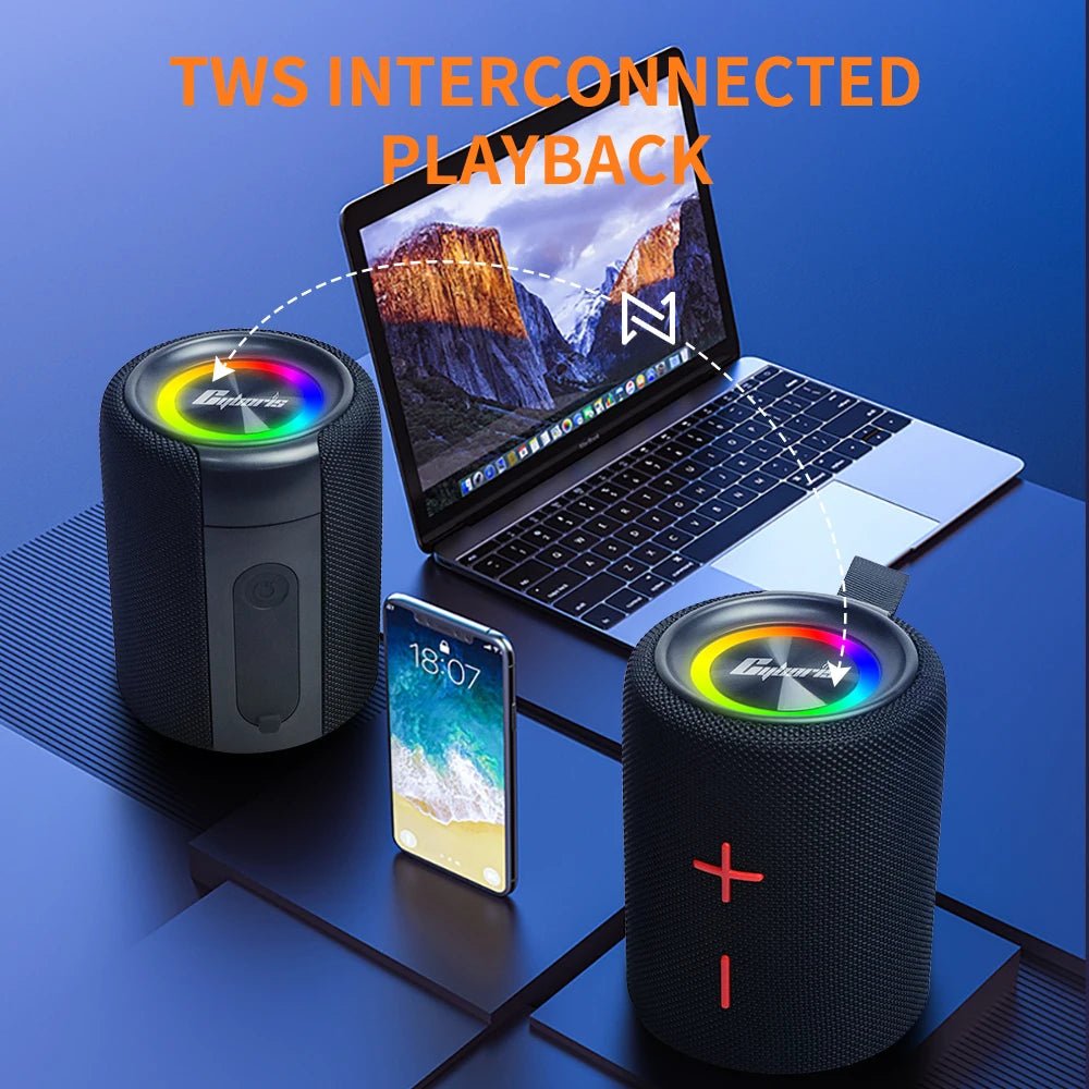 Mandotos International S11Plus magnetic detachable Bluetooth speaker with waterproof design and 24-hour playback.