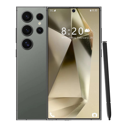 Mandotos S24 Ultra 7.3 5G smartphone with 108MP rear camera, 12GB RAM, 256GB storage, and fast 65W charging in a sleek design.