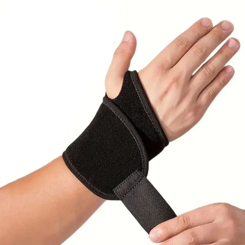 Mandotos sports pressure wristband for badminton, basketball, and tennis, suitable for men and women, shown on a wrist.