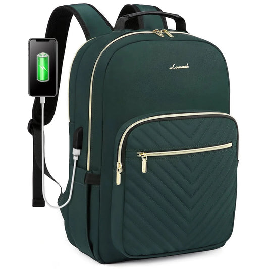 Stylish waterproof laptop backpack for women and girls by LOVEVOOK, featuring multiple compartments and a sleek design.