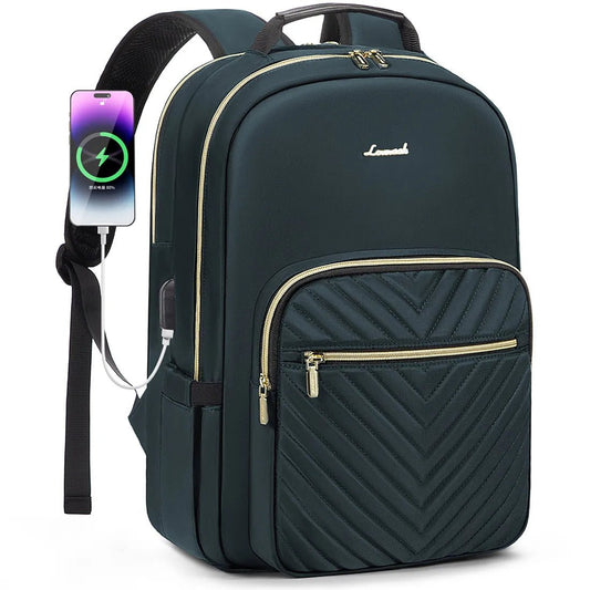 Stylish waterproof laptop backpack for women and girls by LOVEVOOK, featuring a sleek design and multiple compartments.