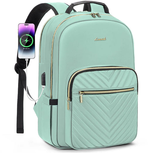 Stylish waterproof laptop backpack for women and girls by LOVEVOOK, featuring a sleek design and multiple compartments.