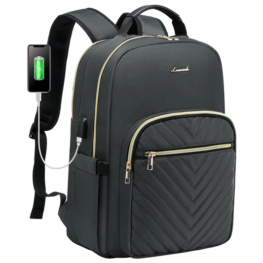 Stylish waterproof laptop backpack for women and girls by LOVEVOOK, featuring a sleek design and multiple compartments for school or work.