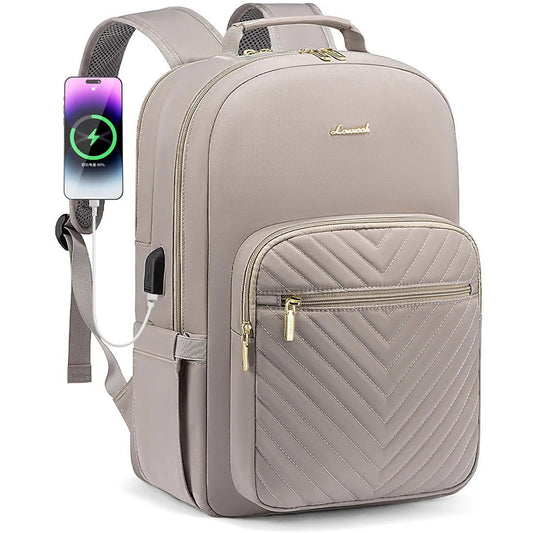 Waterproof laptop backpack for women and girls by LOVEVOOK, featuring a stylish design and multiple compartments for school or college use.
