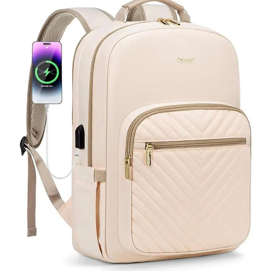 Stylish waterproof laptop backpack for women and girls by LOVEVOOK, featuring multiple compartments and a sleek design.