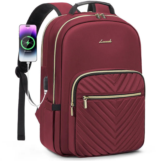 Stylish waterproof laptop backpack for women and girls by LOVEVOOK, featuring multiple compartments and a sleek design.