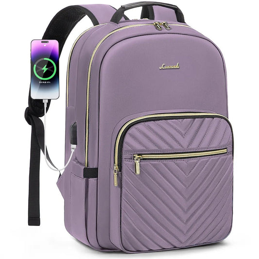 Stylish waterproof laptop backpack for women and girls by LOVEVOOK, featuring multiple compartments and a modern design.