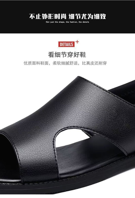 Mandotos International men's summer beach sandals with non-slip soft soles, breathable and wear-resistant for casual wear.