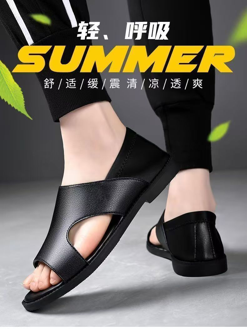Mandotos International men's summer beach sandals with non-slip soles, soft surface, breathable, and wear-resistant casual footwear.