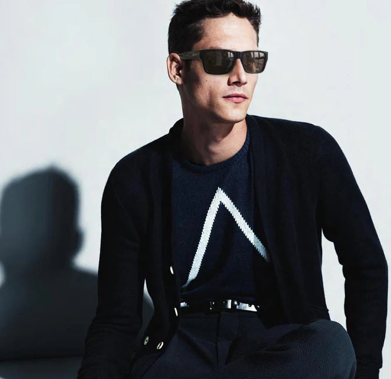 Men's MANDOTOS INTERNATIONAL driving and cycling sunglasses with square windproof lenses, suitable for outdoor sports.