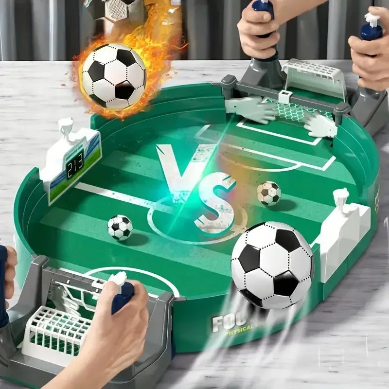 Mandotos International tabletop football game with two-player soccer table, perfect for family fun and interactive parent-child play.