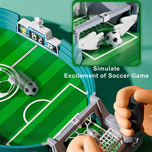 Mandotos International table football game with two-player tabletop soccer set, featuring interactive parent-child design and mini soccer players.