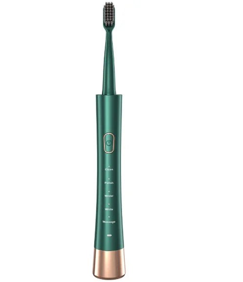 Mandotos International travel electric toothbrush set with sonic U-shaped rechargeable sanitizer for portable oral care.