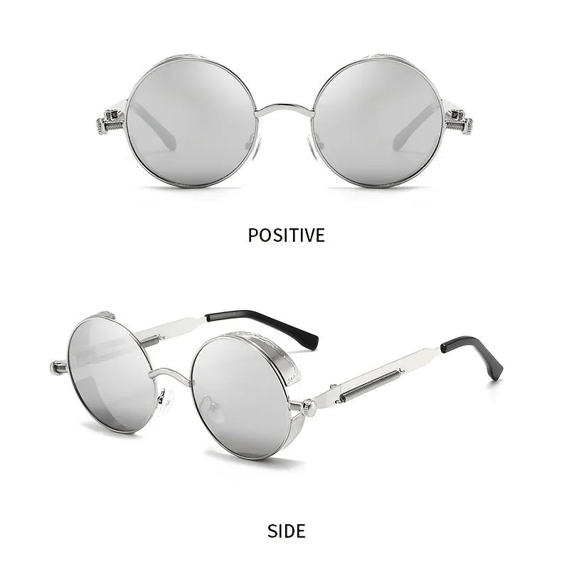 Vintage punk street style sunglasses by MANDOTOS INTERNATIONAL, windproof unisex hip-hop eyewear with bold, edgy design.