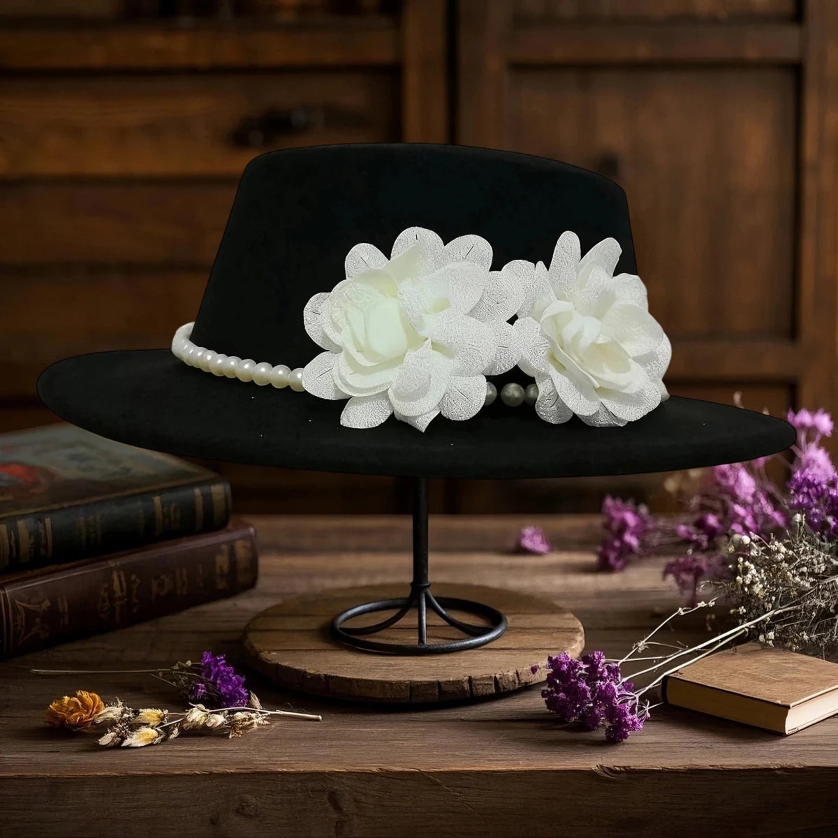 Vintage wool fedora hat with bowknot for women, perfect for wedding or tea party, elegant derby style by MANDOTOS INTERNATIONAL.