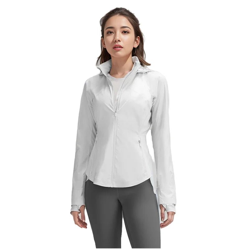 Women's Sunshade Ice Silk Sports Jacket by MANDOTOS INTERNATIONAL, UV resistant and lightweight for outdoor activities.